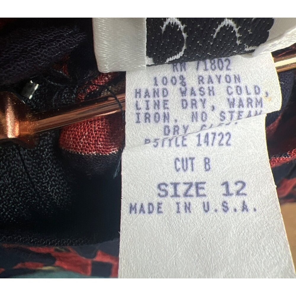 Vintage FStop Womens Maxi Skirt Checkered Floral Skirt Dark Academia Size 12 - Picture 5 of 5